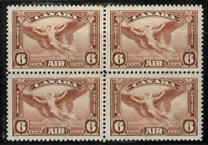 Canada #C5i XF NH Block of 4 C$480.00 -- Yellow Brown Color Shade