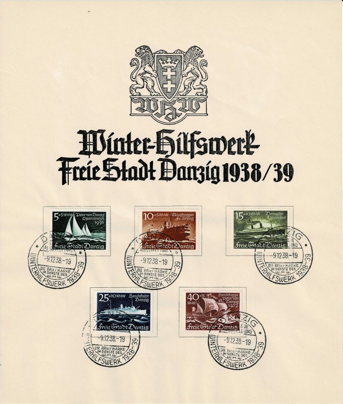 Danzig 1938 Sc.#B28-B32 used Representation