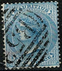 MAURITIUS QV 1863-72 2d PALE BLUE VERY FINE USED SG59 Wmk.CROWN CC VGC