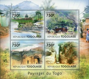 Landscapes of Togo Stamp Lakes Houses Architecture S/S MNH #4107-4110
