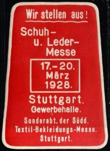 1928 Germany Poster Stamp International Automobile Exhibition Frankfurt