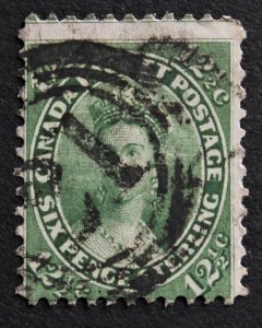 Canada #18 Used 21 Numeral Target Cancel (Queen Victoria)