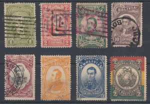 Bolivia Sc 47-54 used 1897 Definitives, complete set, F-VF