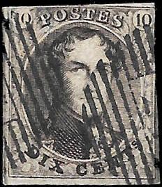 1851 Belgium  SC# 6 CV $12  QUALITY SPACE FILLERS - USED - VERY SOUND