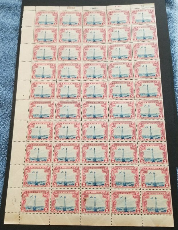 MALACK C11 5c Beacon, F/VF OG NH, FULL SHEET OF 50, ..MORE.. w9904