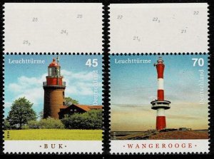 Germany 2014/8,Sc.#2793;3041 MNH, Lighthouses: Buk, Wangeroge