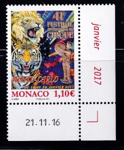 Monaco 2017 - Circus -  Corner date   - MNH    # 2864