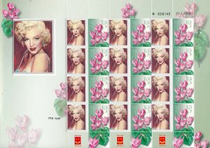 ISRAEL 2015 MARILYN MONROE 1926 - 1962 SHEET MNH  