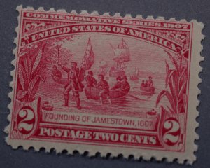 United States #329 Two Cent Jamestown MNH