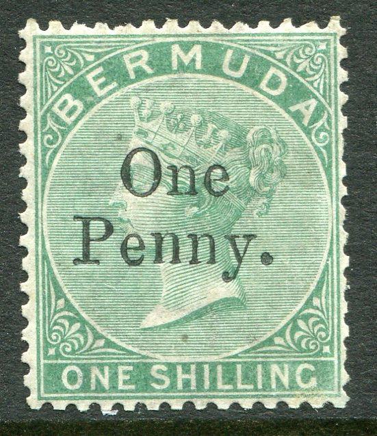 1875 Bermuda Postage Stamp #15 Mint Lightly Hinged Disturbed OG - Queen Victoria