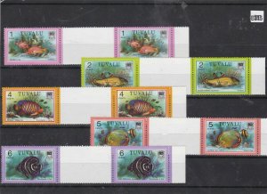 tuvalu mnh fish gutterpairs stamps Ref 9421