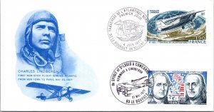 France 1977 FDC - 1st Non Stop Flight Across Atlantic - F33213