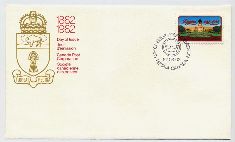 Canada First day cover #967, Regina Centenary