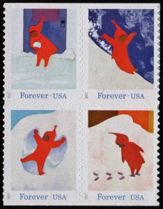 SC#5243-46 (49¢) The Snowy Day Block of Four (2017) SA