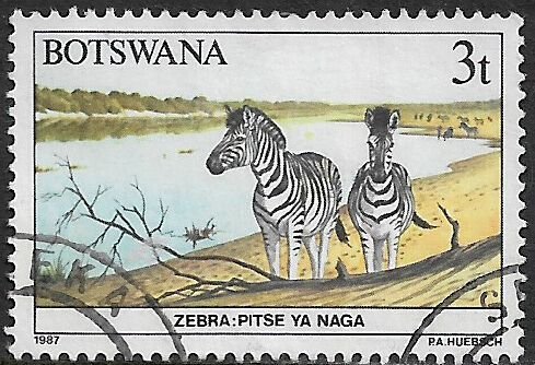 Botswana #406 Used Stamp - Zebras - Wild Animals