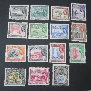 British Guiana 1954 Sc 253-267 set MH