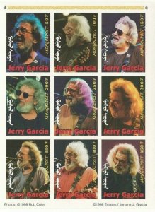 Mongolia #2329 Jerry Garcia, Music, 1v. imperforate m/s of 9 stamps
