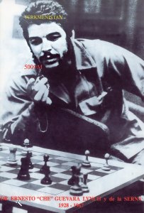 Turkmenistan 1997 YT#Bl.7 Che Guevara play Chess Souvenir Sheet IMPERFORATED MNH