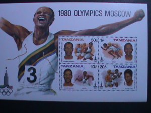 TANZANIA 1980 OLYMPICS GAMES MOSCOW:-MNH S/S VERY FINE WE SHIP TO WORLDWIDE