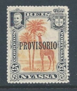 Nyassa #43 MH 25r Giraffe Issue Ovptd. Provisorio