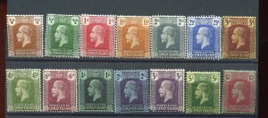 CAYMAN ISLANDS 1921-26 GEO V SCOTT #50-63 F/VF OG MINT HINGED AS SHOWN