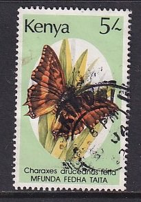 Kenya     #436  used   1988     butterflies   5sh