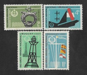 SD)1968 URUGUAY COMPLETE SERIES, 150° YEARS OF THE NATIONAL NAVY, 4 STAMPS MNH