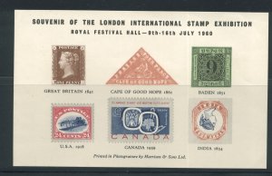 Great Britain London International Stamp Exhibition 1960 souvenir cgs