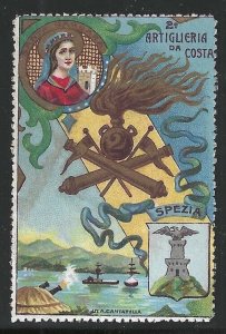 Coastal Artillery, Early Italy Poster Stamp