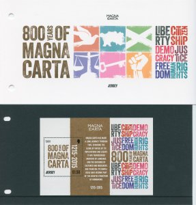 Jersey Stamps 2015 MNH Magna Carta 800 Years Historical Events Justice 1v M/S PP