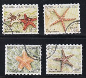 Papua New Guinea # 682-685, Marine Life - Star Fish, Used Set, 1/2 Cat.