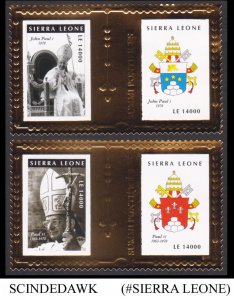 SIERRA LEONE - 2010 POPE JOHN PAUL I - 2V MINT NH GOLD FOIL STAMPS