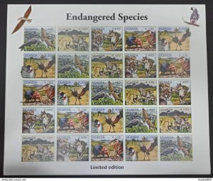 Imperf 2012 Uganda Endangered Species Birds #2800-04 ! Unique Big Sh ** Qw68