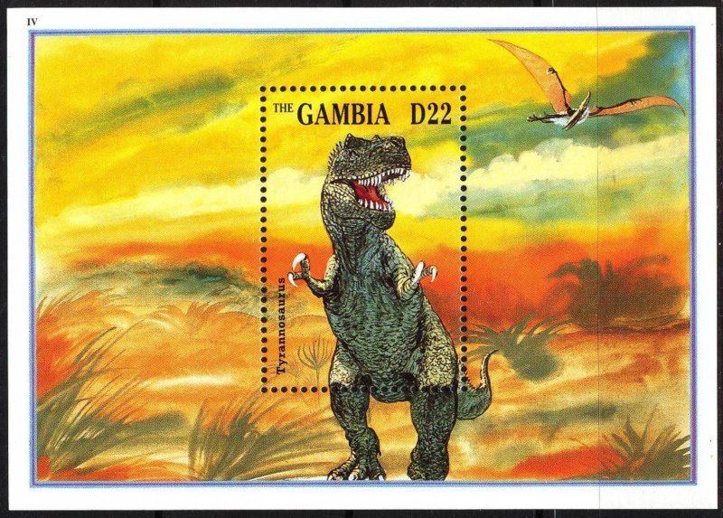 Gambia 1995 Dinosaurs (1) S/S MNH