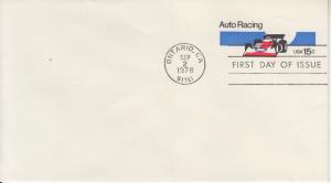 1978 Auto Racing SE (Scott U587) Uncacheted FDC