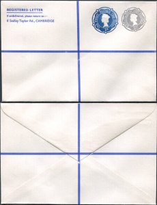 RSP15 2/- Grey and 1d Blue Stamped to Order Registered Envelope