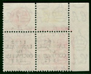 BAHAMAS KGVI Stamp SG.165 2d *COLUMBUS* Superb PLATE No. Corner Pair UM LBLUE131