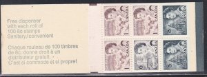 Canada # 544b, Queen Elizabeth II, Dog Sled, Booklet of 6 Stamps, NH, 1/2 Cat.