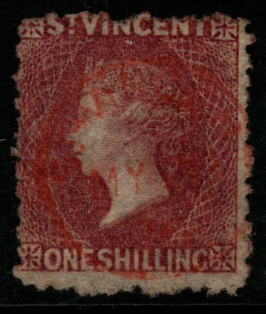 ST.VINCENT SG21 1875 1/= CLARET USED