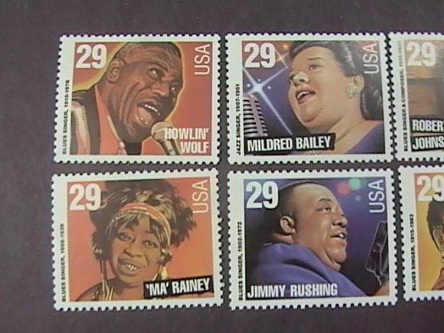 U.S.#2854-2861-MNH-COMPLTE SET-LEGENDS OF AMERICAN MUSIC/JAZZ/BLUES SINGERS-1994