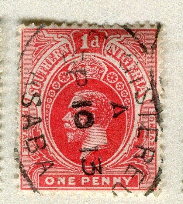 SOUTHERN NIGERIA;   1912 early GV issue fine used 1d. value