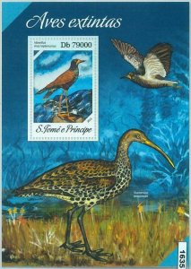 M1635 - S TOME & PRINCIPE, ERROR, 2013, MISPERF SHEET: Extinct Birds