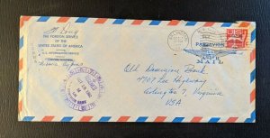 1962 Foreign Service of USA Navy Airmail Cover to Arlington VA Old Dominion Bank