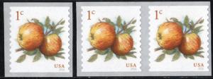 SC#5037 1¢ Apples Coil Pair & Single (2016) SA