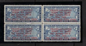 Newfoundland #C12 Very Fine Never Hinged Block **With Certificate**