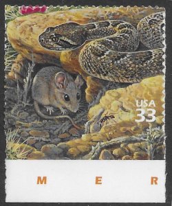 US #3293i MNH Sonoran Desert. Cactus Mouse & Rattlesnake.   Nice.