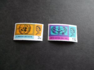 1965 United Nations phosphor Set of 2 Vals (SG 681p-682p) Cat £2.50 Superb M/N/H