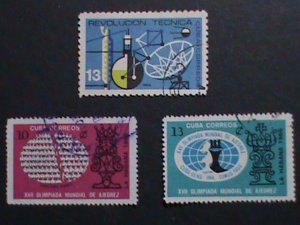 ​CUBA -1966 VERY OLD STAMPS-17TH WORLD CHESS OLYMPICS-HAVANA-USED VERY FINE