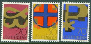 LIECHTENSTEIN Scott 426-8 MNH**  Christmas 1967 set