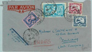 91221 - INDOCHINE  - Postal History - AIRMAIL  Cover to FRENCH  INDIA   1947